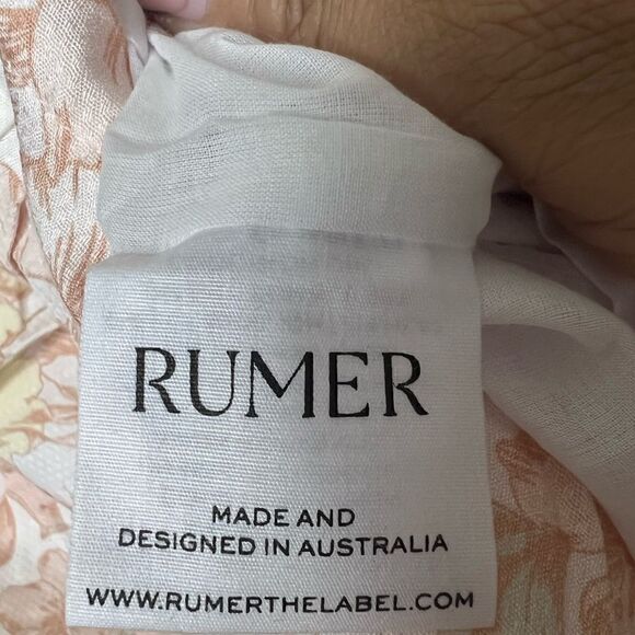 Rumer The Label x Revolve Pink/Cream Isola Floral Resortwear Mini Dress Medium - Picture 11 of 12